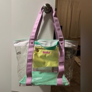 Stoney Clover Lane Clear Tote with Pastel Pink and Mint
